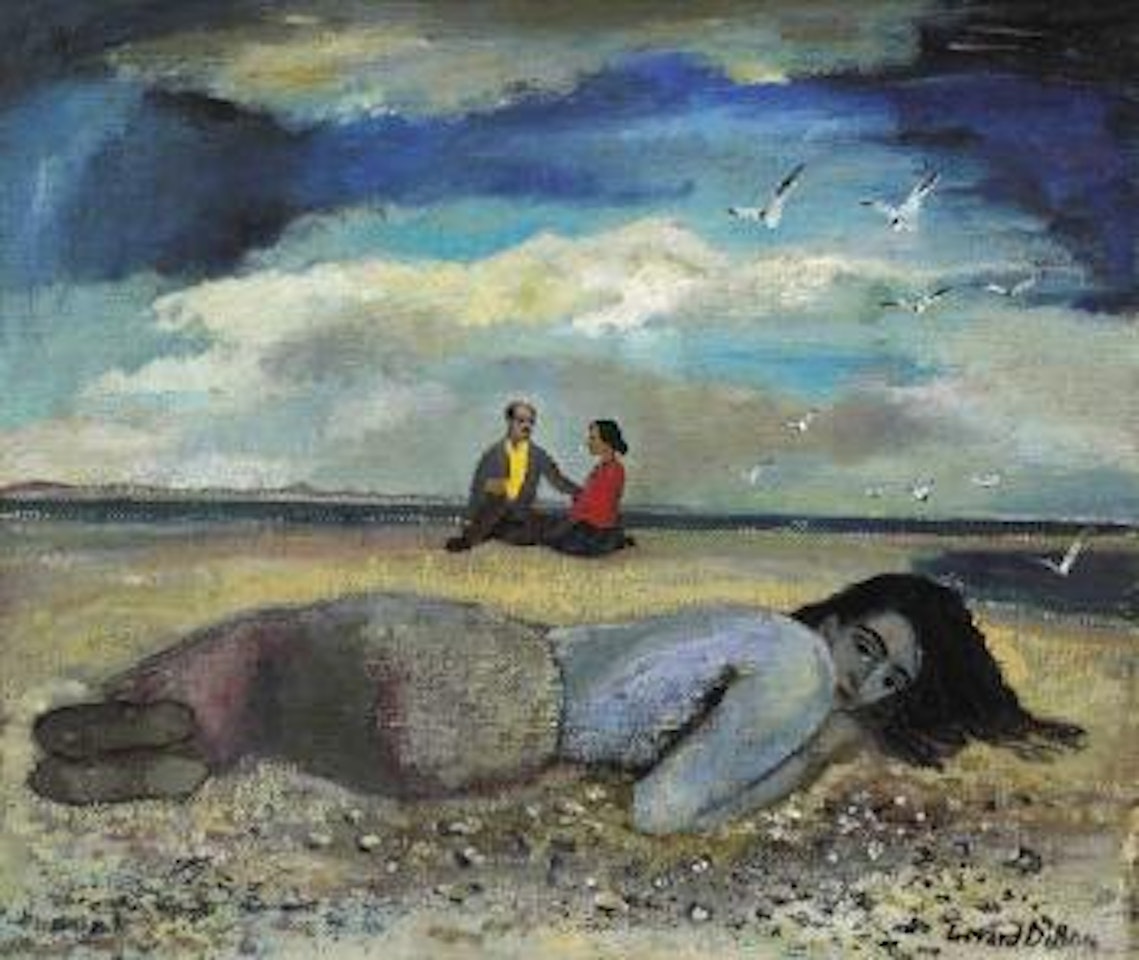 Girl on beach by Gerard Dillon