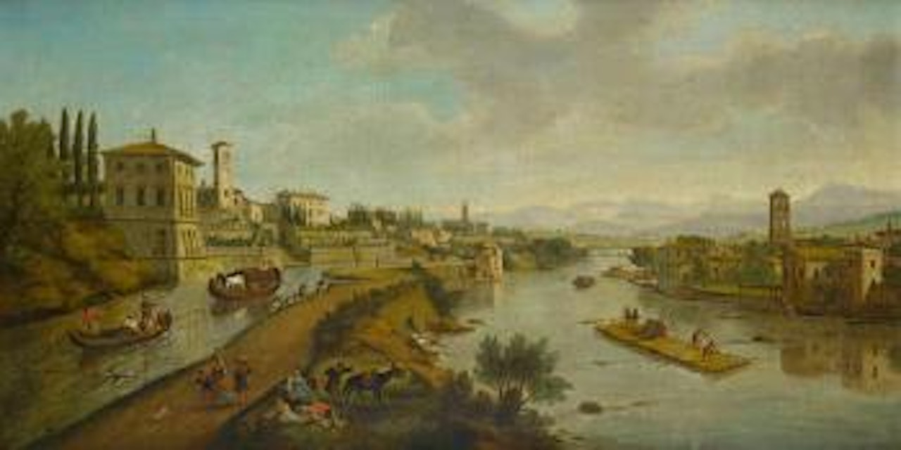 A view of Vaprio d'Adda by Gaspar van Wittel