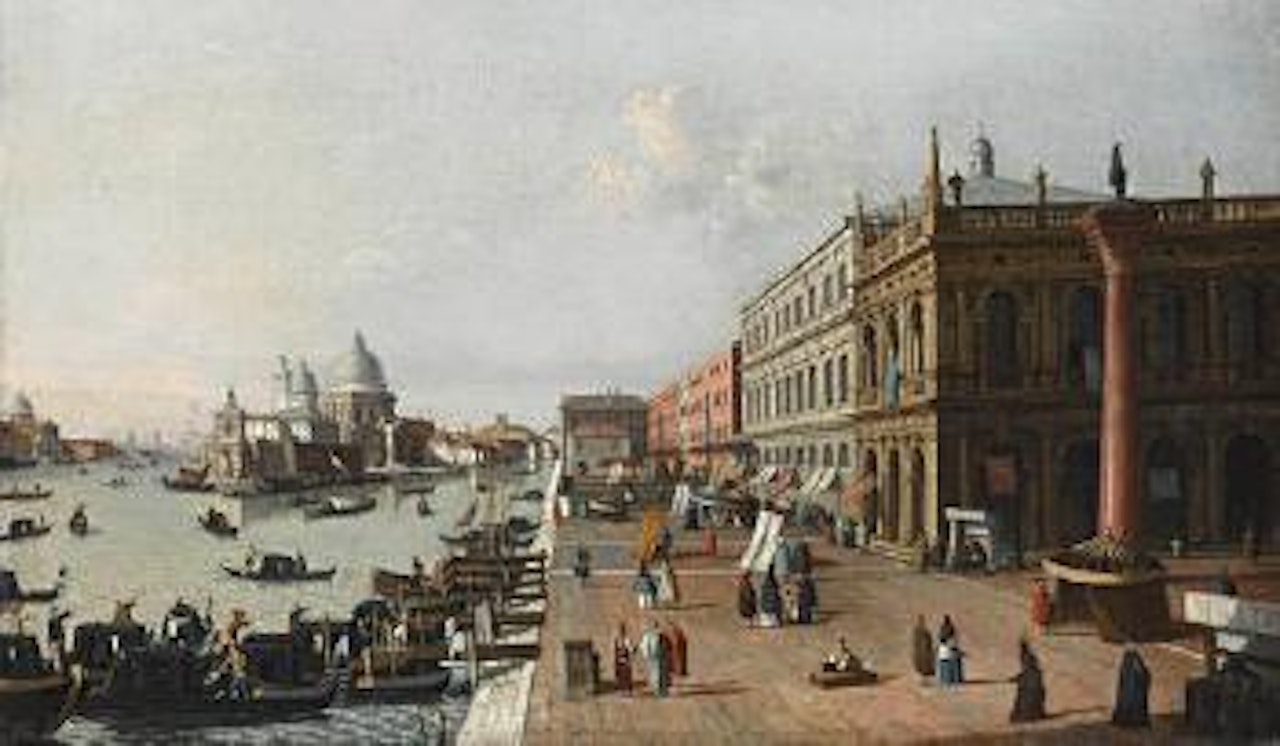The Molo, Venice, looking west towards the Punta della Dogana by Canaletto