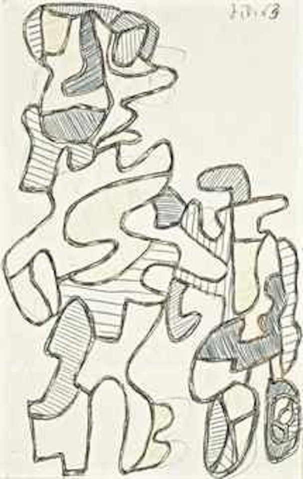 Personnage au bicycle S. 35 by Jean Dubuffet
