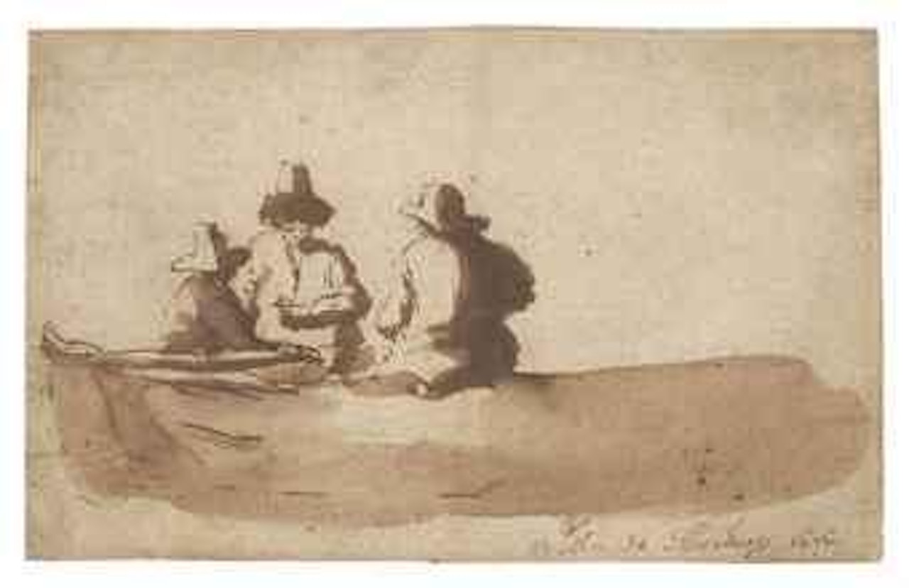Three men in a boat by Jan de Bisschop