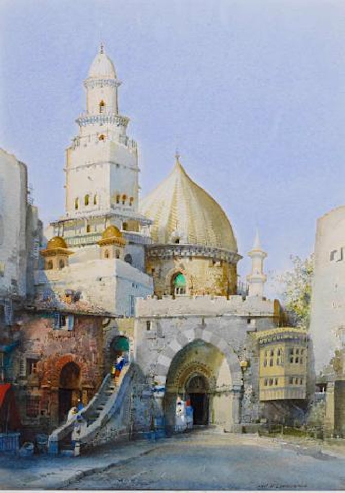 An old courtyard, Tangiers. An Algerian mosque by Noel Harry Leaver
