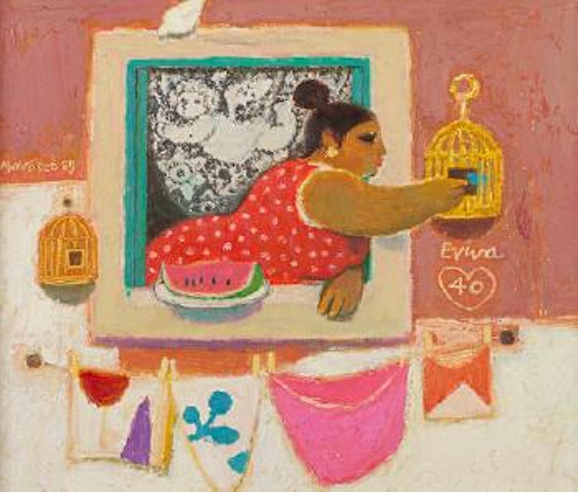 Woman at a Window by Alberto Morrocco