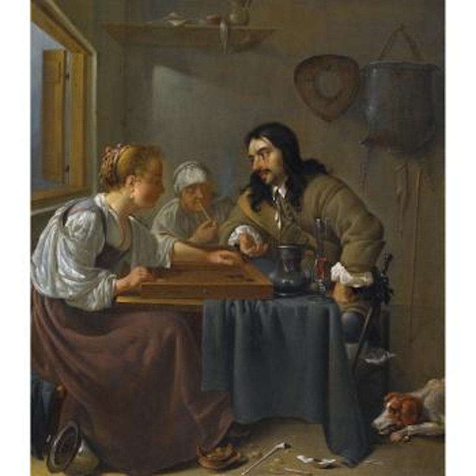 A Couple Playing Backgammon by Jacob Duck