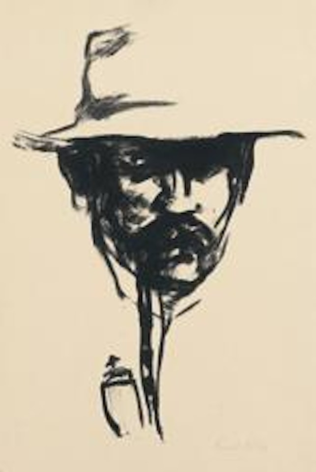 Kopf mit Pfeife, E. N. by Emil Nolde