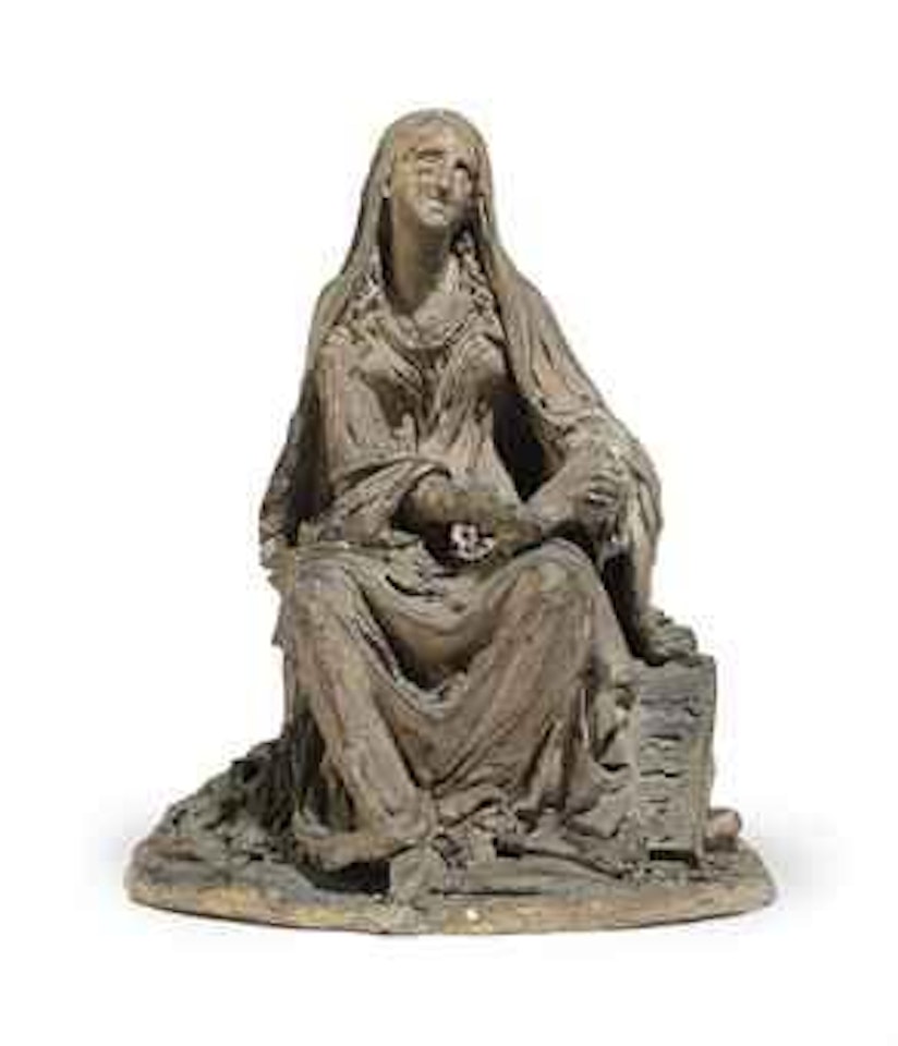 A French Terracotta Maquette Of A Seated Female Figure by Jean-Baptiste Carpeaux