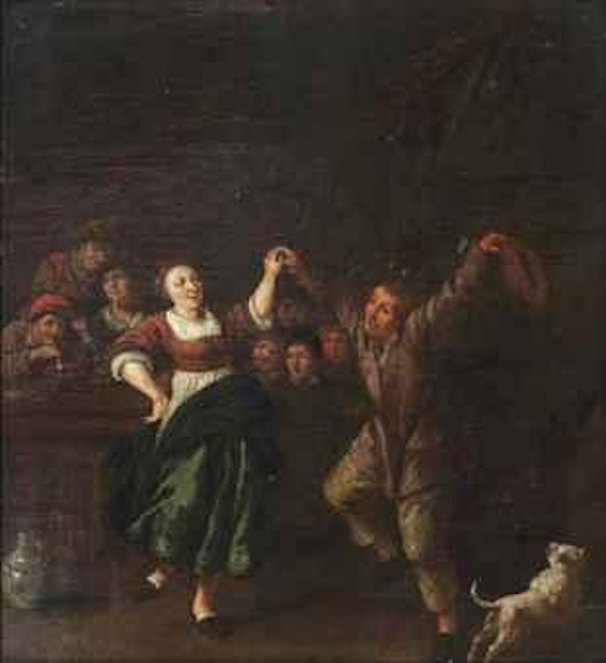 Peasants dancing in an interior by Jan Miense Molenaer