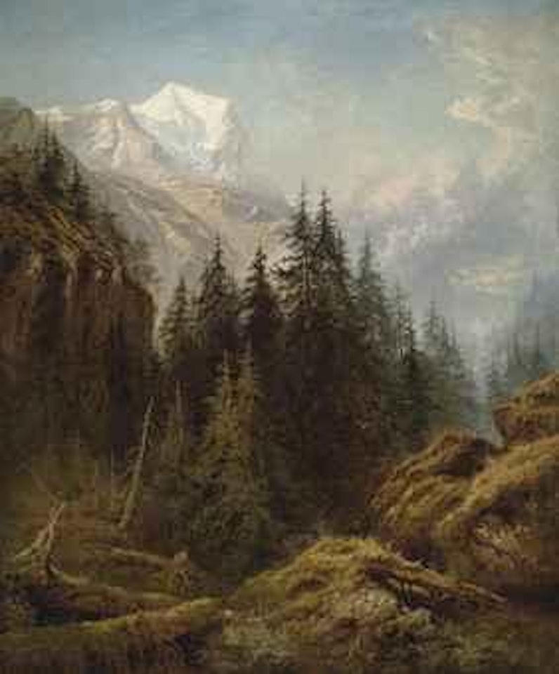 The Wetterhorn from above Rosenlaui by Benjamin Williams Leader