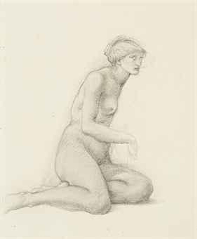 Study of a seated female figure for 'The Garden of Pan' by Edward Coley Burne-Jones