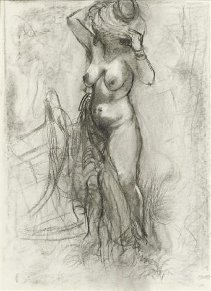 Nude with sun hat, Cape Cod by George Grosz