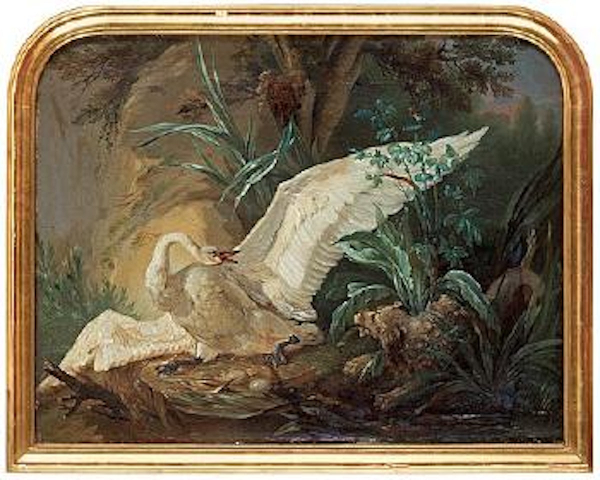 Motif with hound. Motif with swan by Johan Pasch