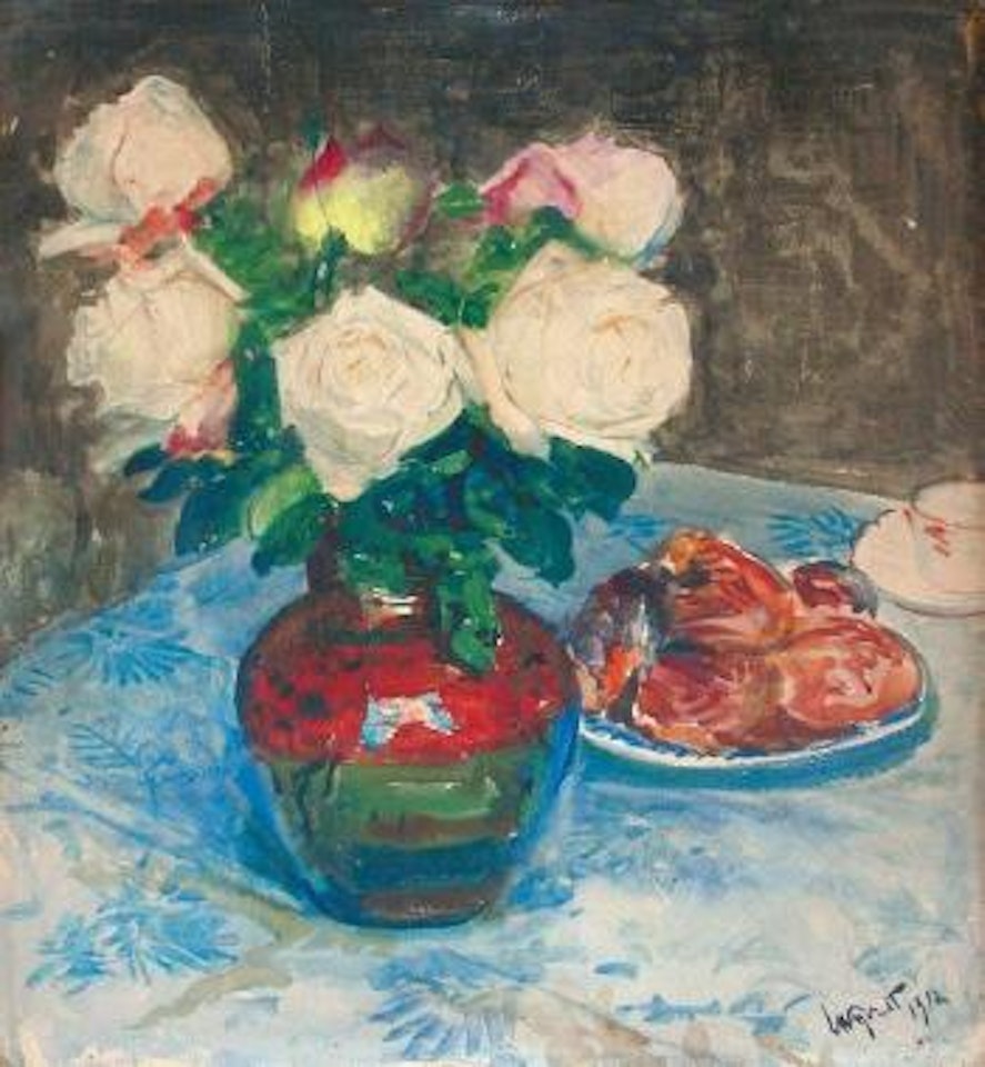 Nature morte au bouquet de roses by Leon Wyczolkowski