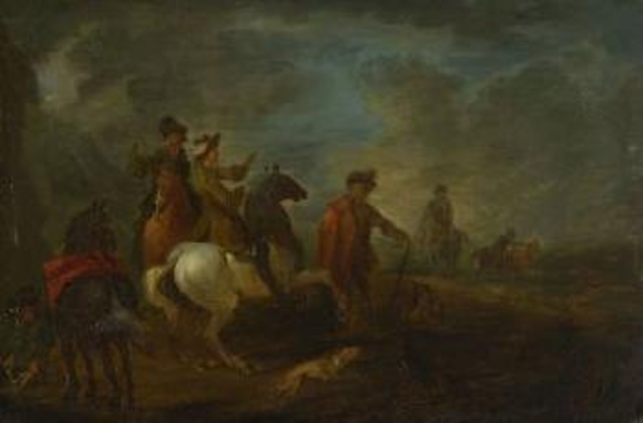 Reitergruppe bei der Rast by Francesco Giuseppe Casanova