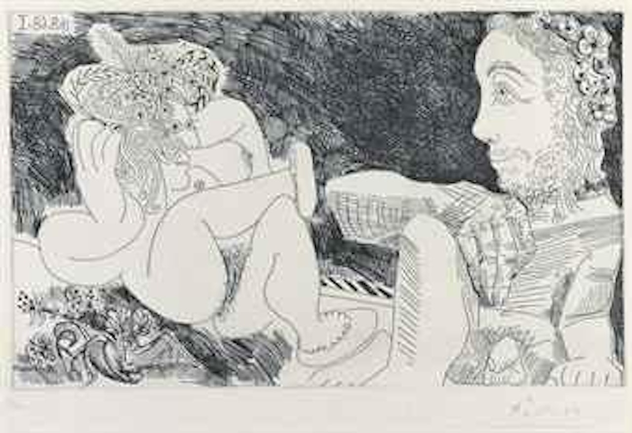 Odalisque en Pantoufles, et Spectateur Ingresque, from SÃ©ries 347 (B 1756; Ba by Pablo Picasso