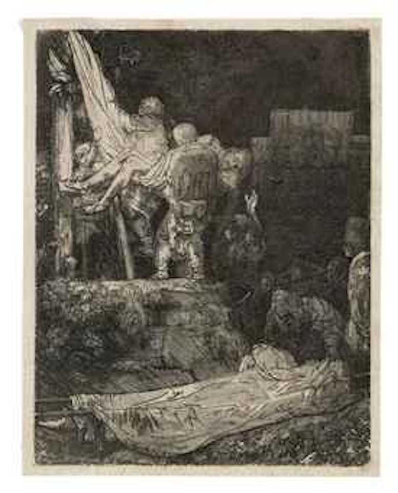 The Descent from the Cross by Torchlight (B, Holl 83; H 280) by Attributed to Rembrandt Harmensz van Rijn
