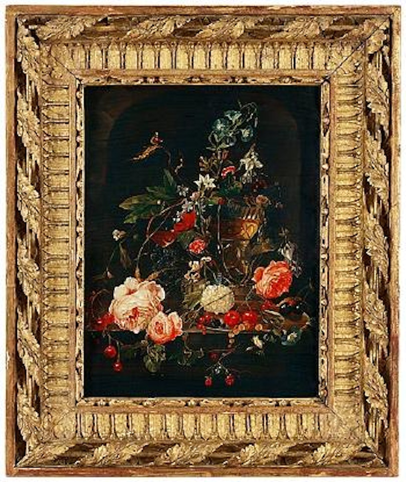 Still life with roses, cherries, goblets and cups by Jan Davidsz de Heem