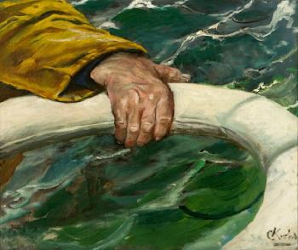 Mann over bord by Christian Krohg