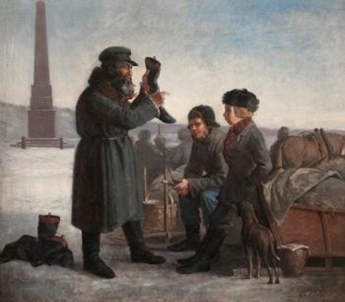 A Jew selling boots by Albert Edelfelt