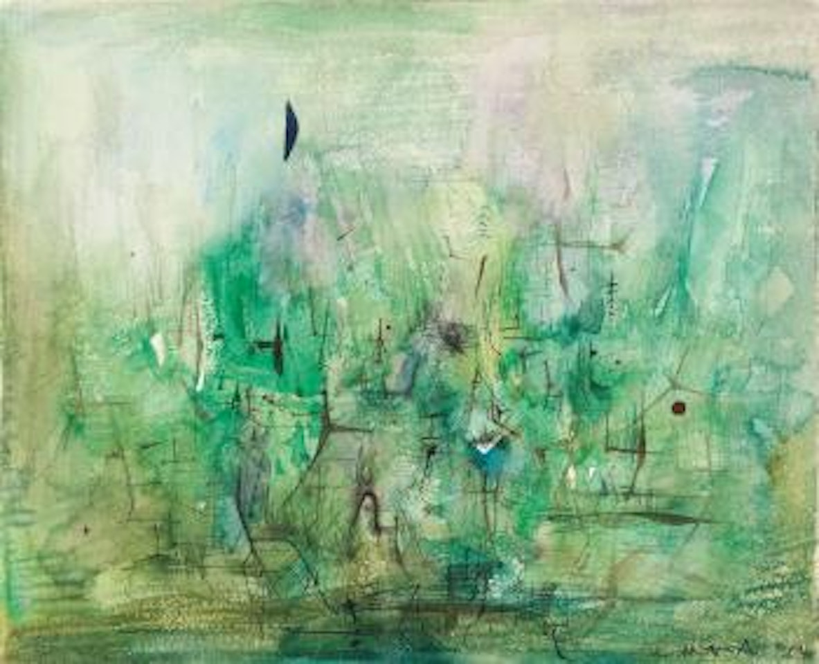 Abstract in green by Zao Wou-Ki