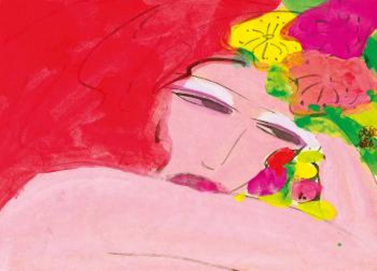 Girl with red hair by Walasse Ting