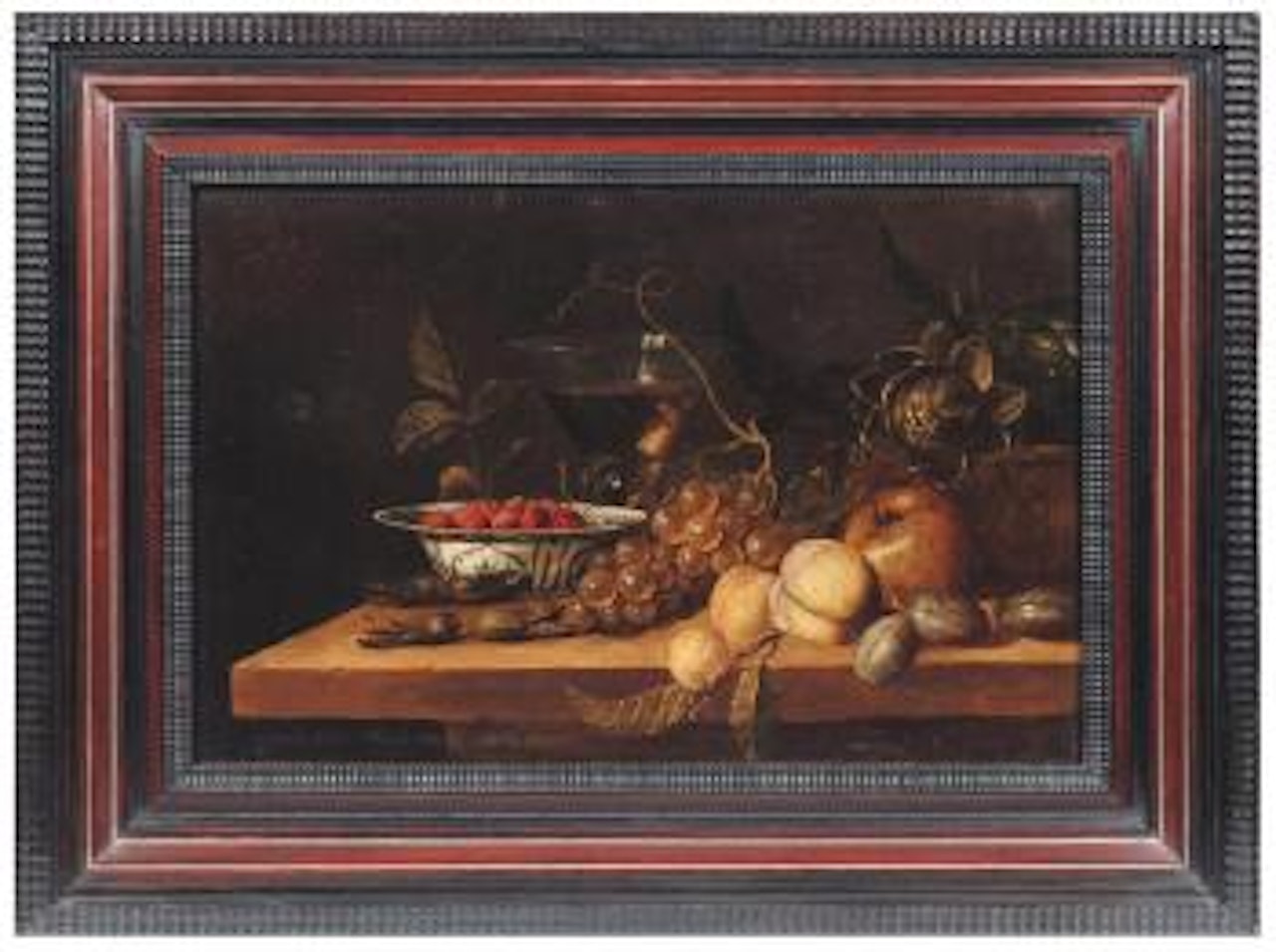 Nature morte aux raisins et noisettes by Pseudo Simons