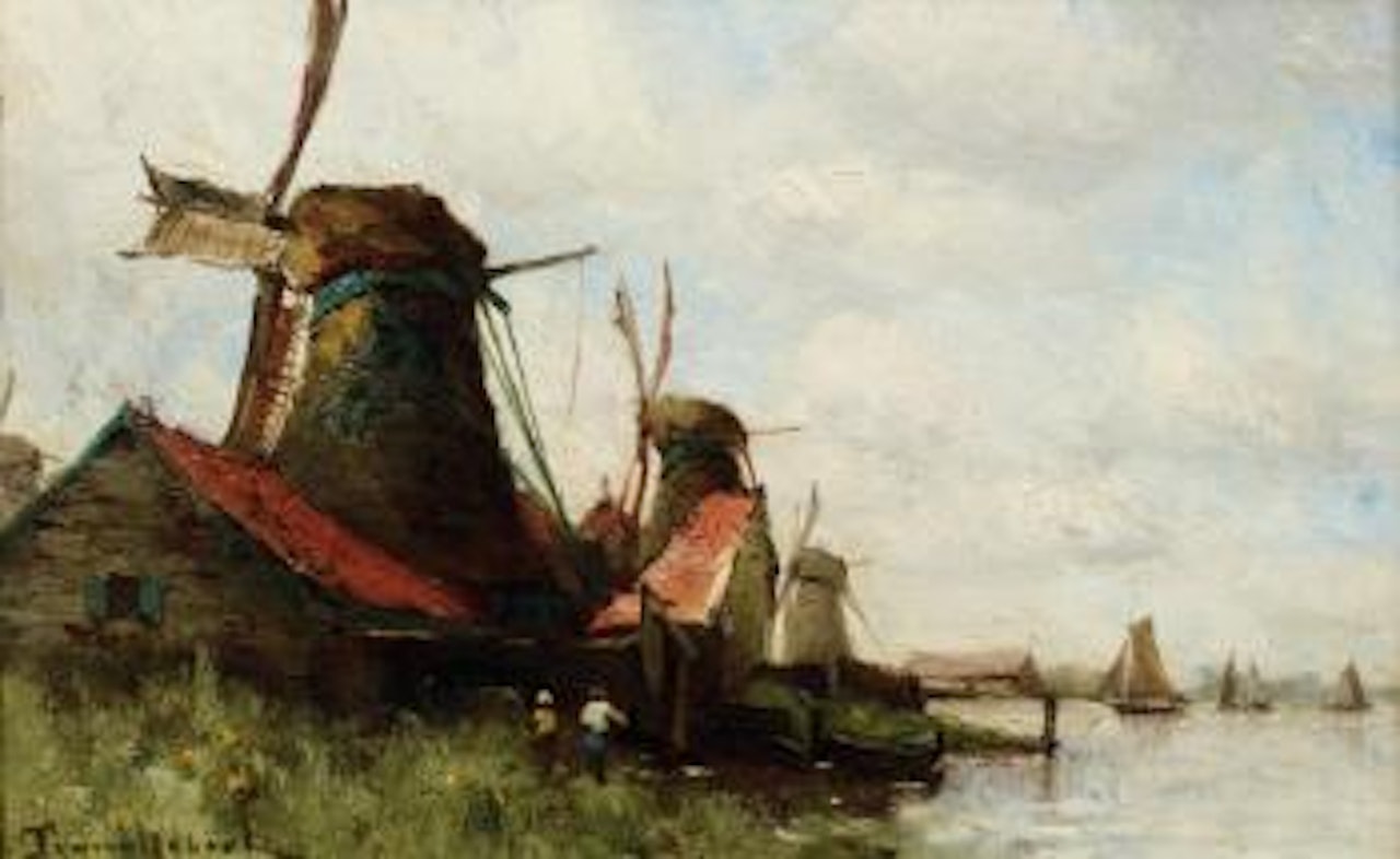 Canal à Zaandam by Paul Désiré Trouillebert