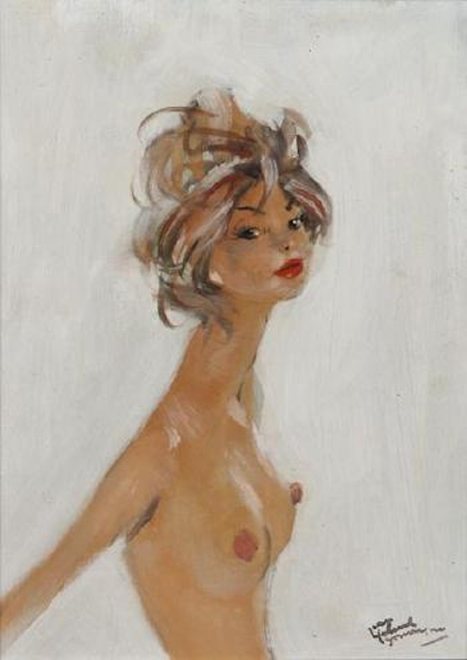 Buste de jeune femme aux seins nus by Jean Gabriel Domergue