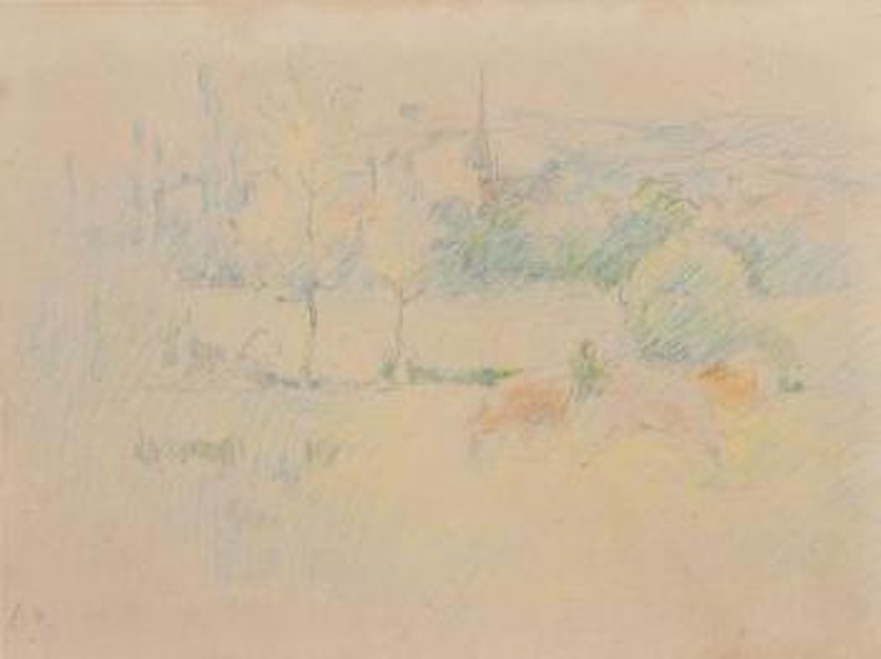 Troupeau au pâturage by Berthe Morisot