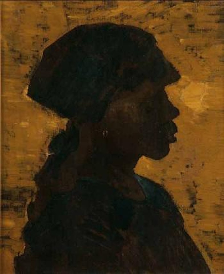 A head of an African woman with a head scarf by Pieter Wenning