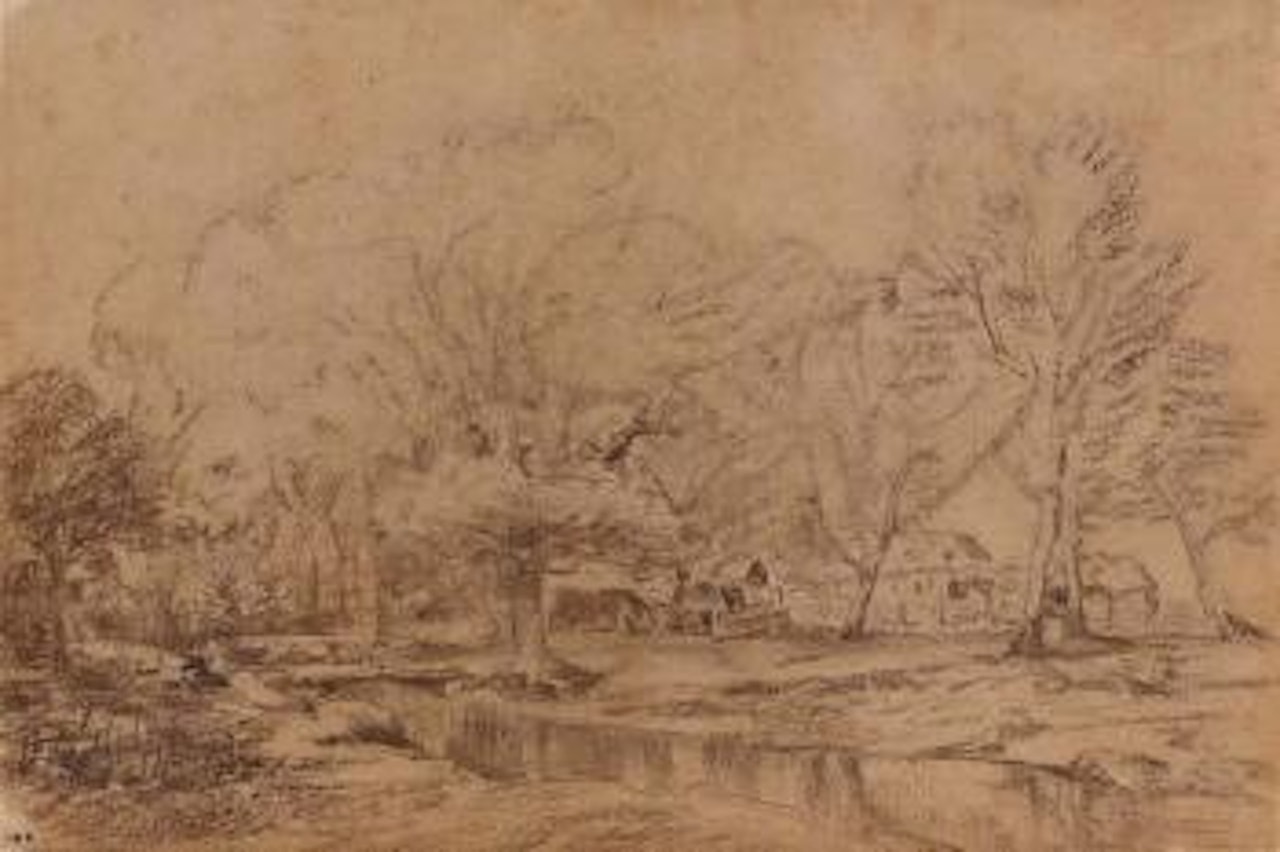 Habitations dans un sous-bois by Théodore Rousseau
