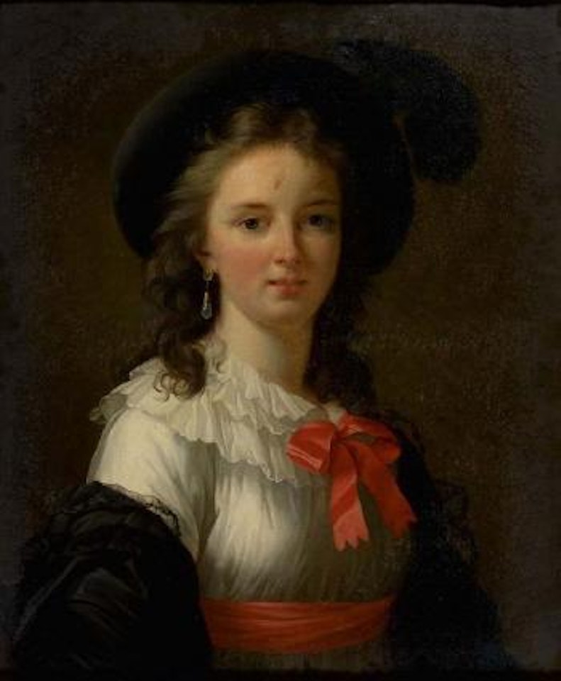 Autoportrait au nœud rouge by Marie Louise Elisabeth Vigee-Lebrun