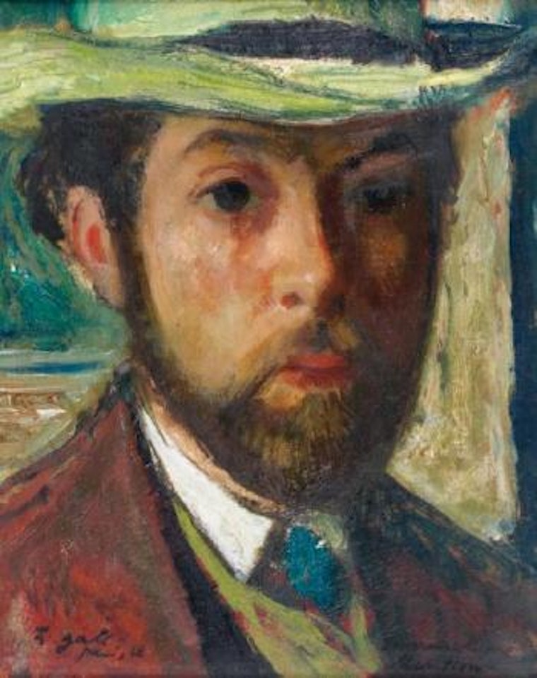 Autoportrait au chapeau vert by François Gall