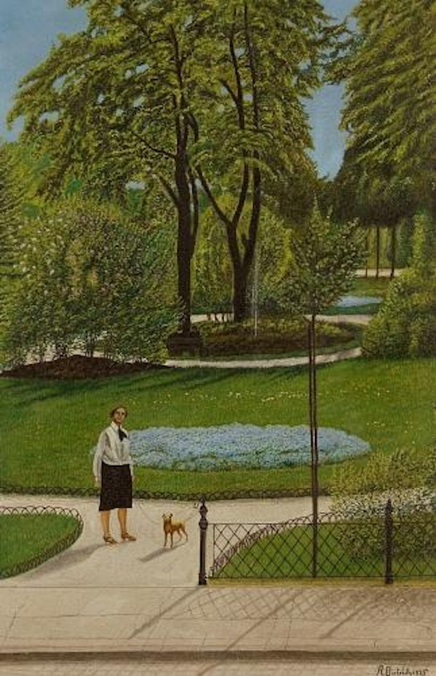 Im Park beim Friedrichsplatz, Mannheim by Adolf Dietrich
