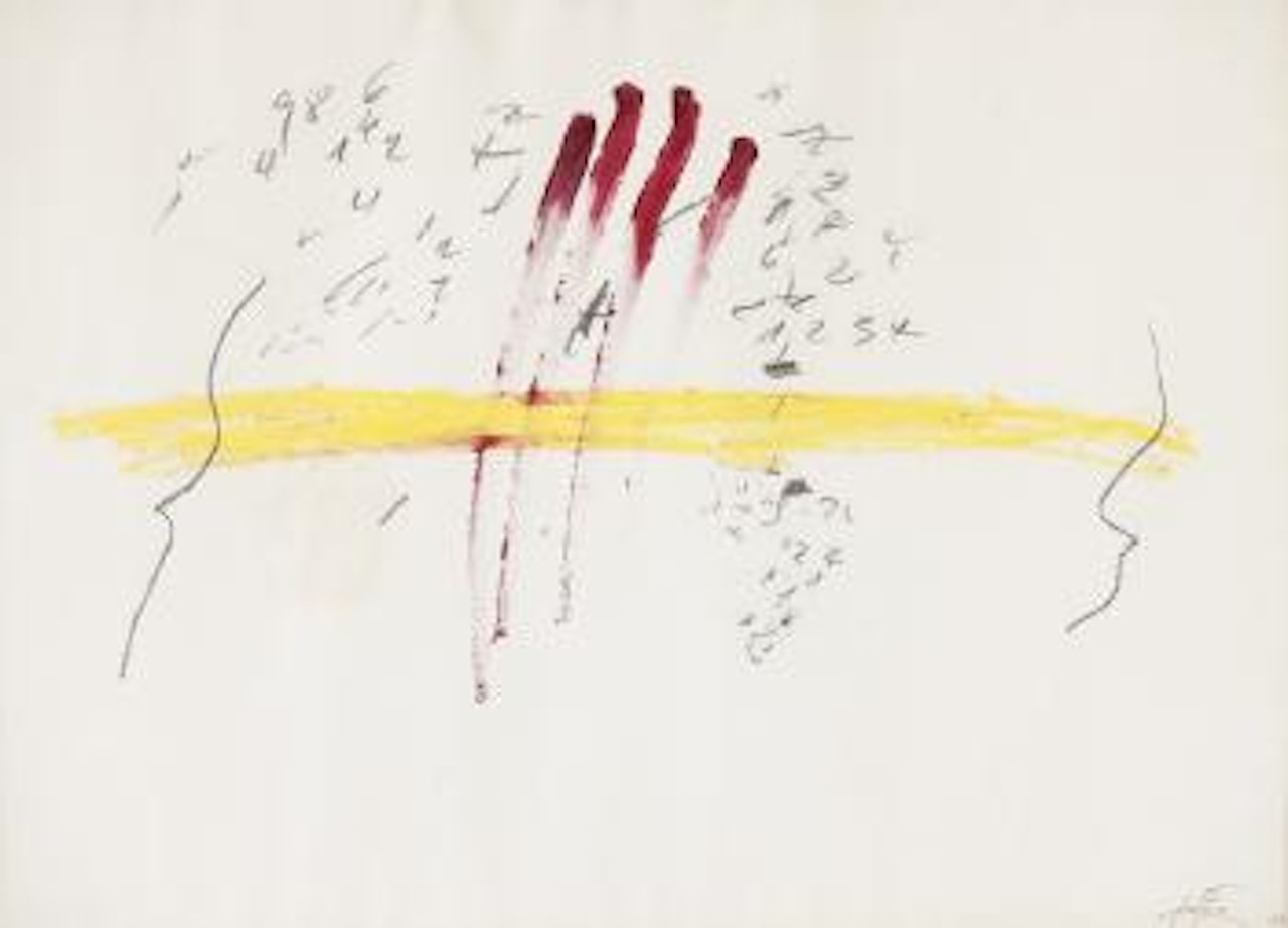 Tre righe di sangue by Antoni Tapies