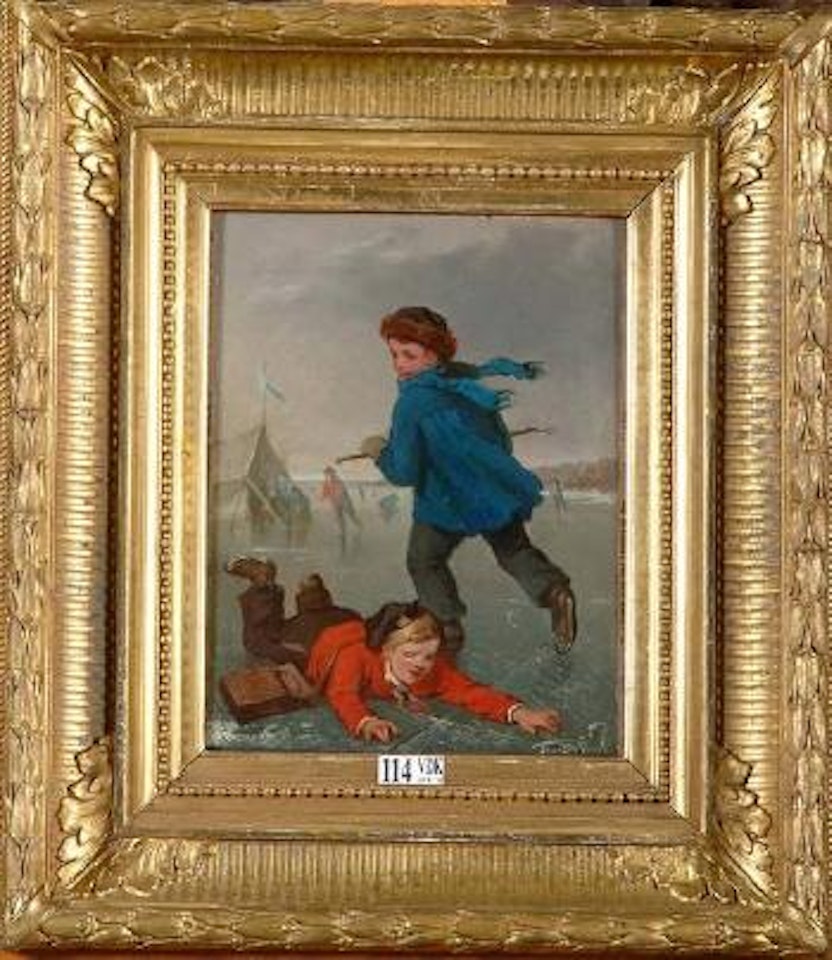 La chute au patinage by Frans de Beul