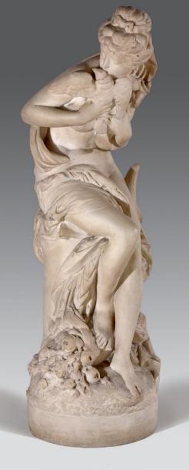 Jeune femme assise à la colombe by Albert-Ernest Carrier-Belleuse