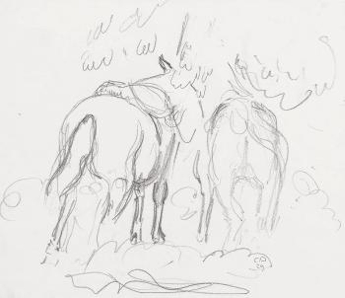 Zwei gesattelte Pferde by Cuno Amiet