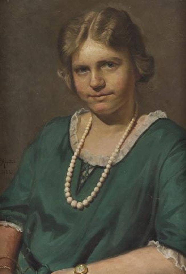 Ritratto di dama con collana by Peder Mork Monsted