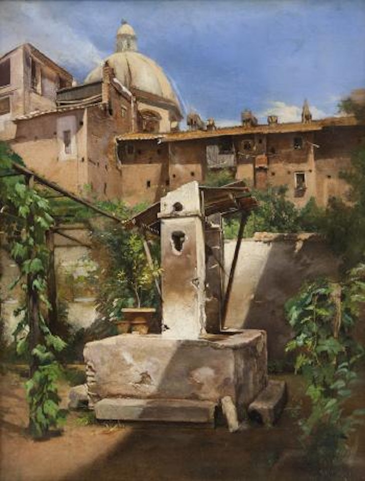 Fontana in una piazza by Neapolitan School