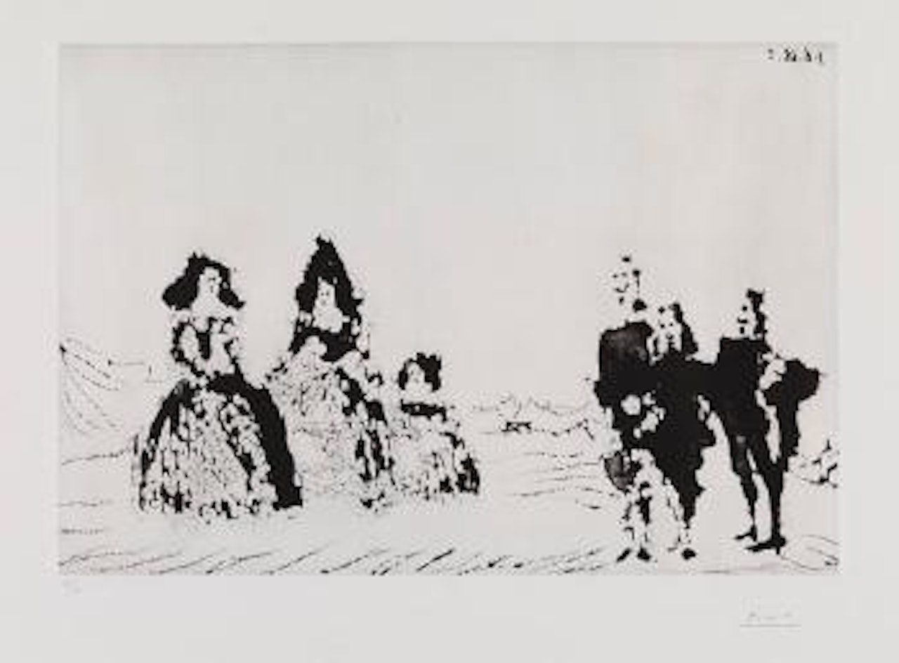 Menines et Gentilhommes dans la Sierra by Pablo Picasso