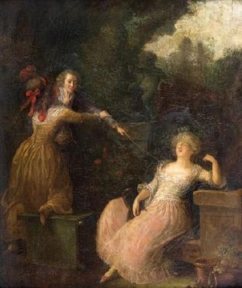 Scène galante dans un parc by Jean Frédéric Schall
