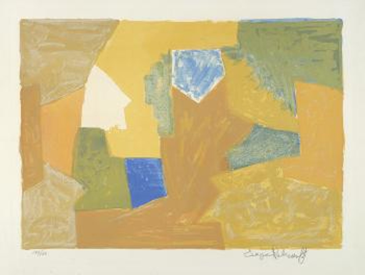 Compositoin jaune, orange et verte by Serge Poliakoff