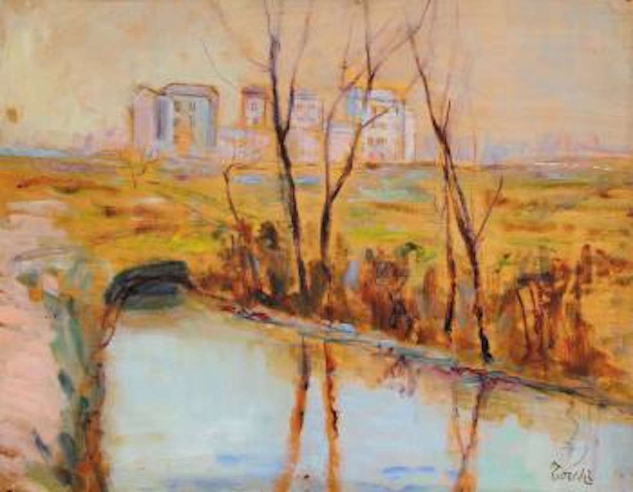 Paesaggio con canale by Angelo Torchi