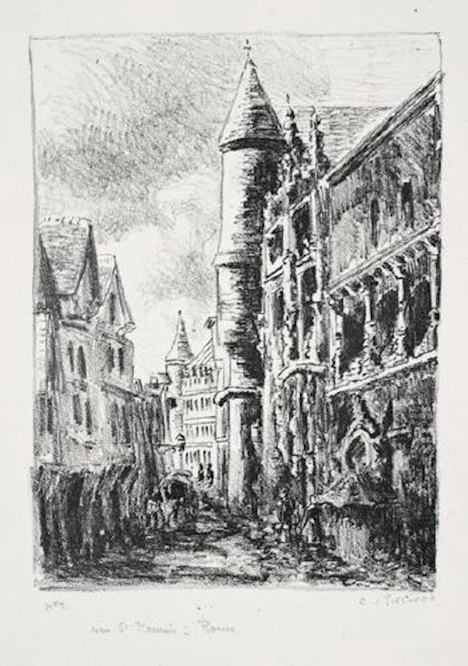 Rue Saint-Romain à Rouen by Camille Pissarro