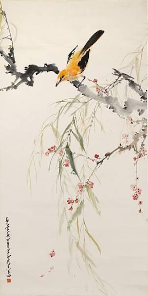 Bird and spring flowers by Zhao Shao'ang