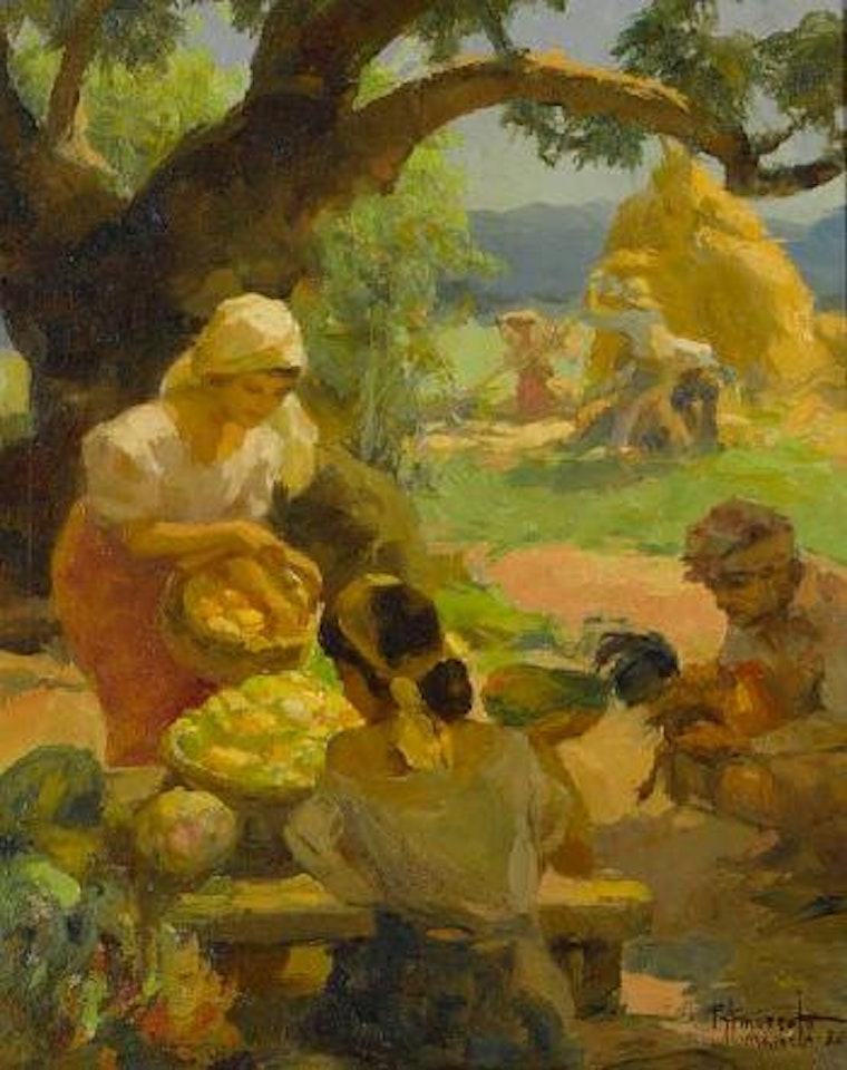 Under the mango tree by Fernando Amorsolo