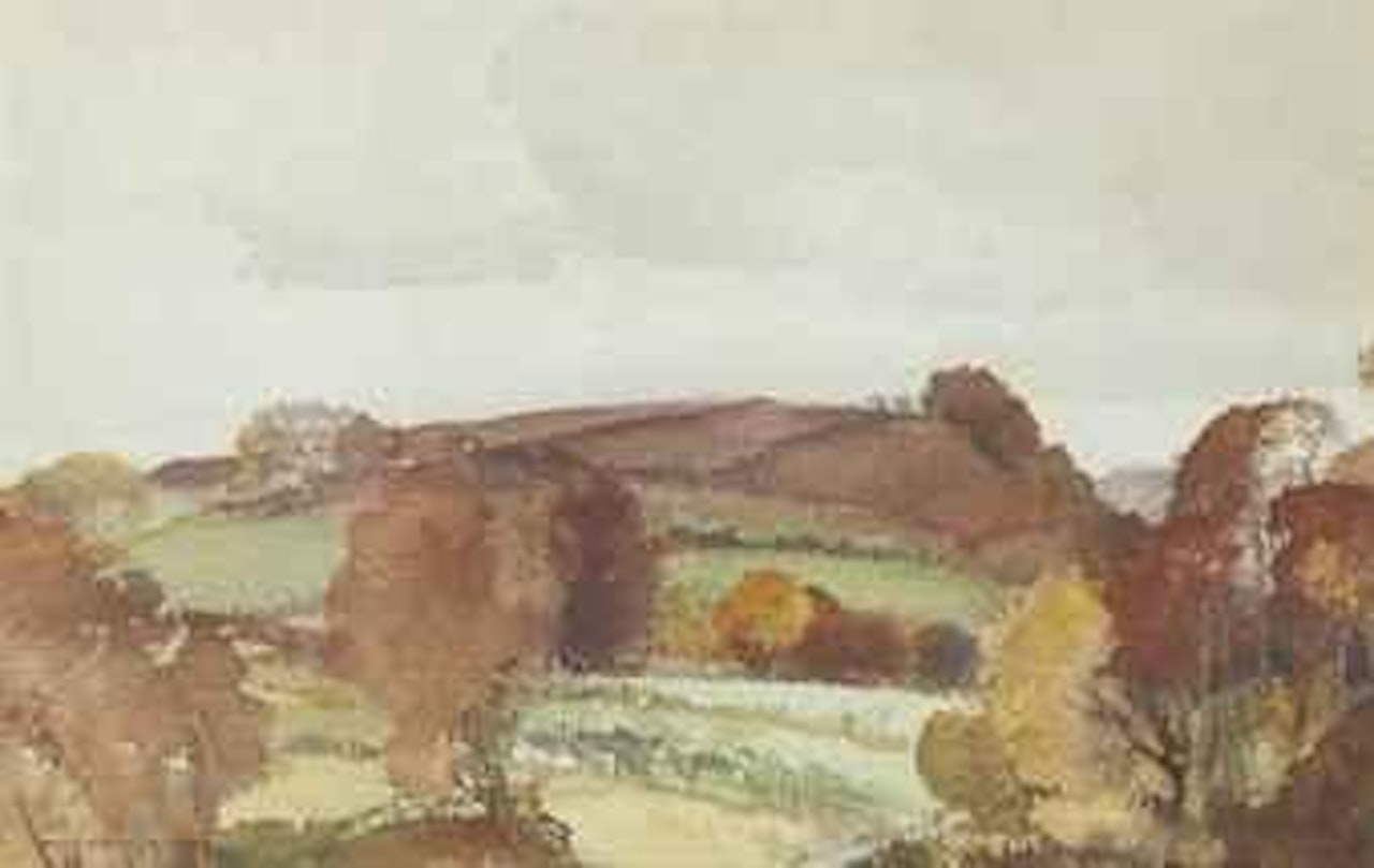 Ploughed fields at Great Englebourne, South Devon by William Russell Flint