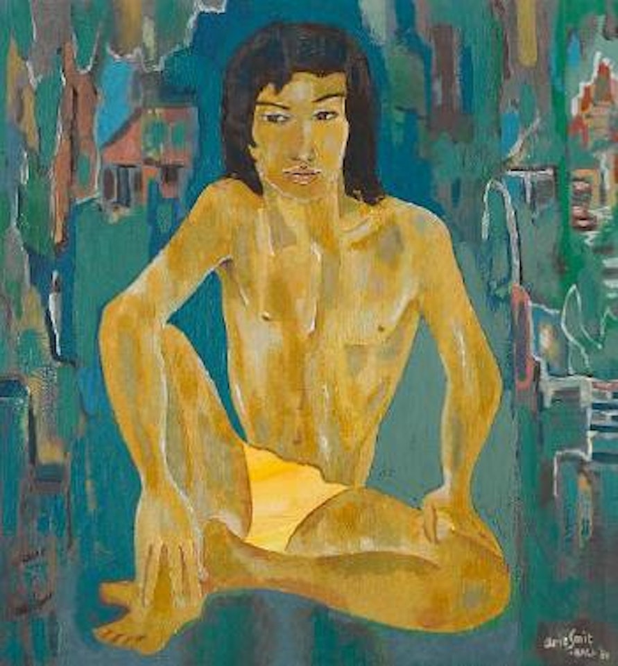 Seated boy by Arie Smit