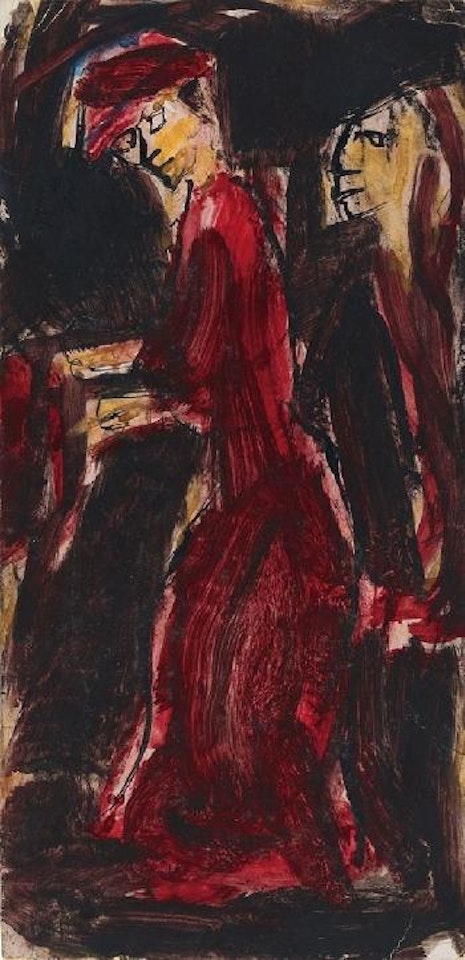 Frau in Rot by Christian Rohlfs