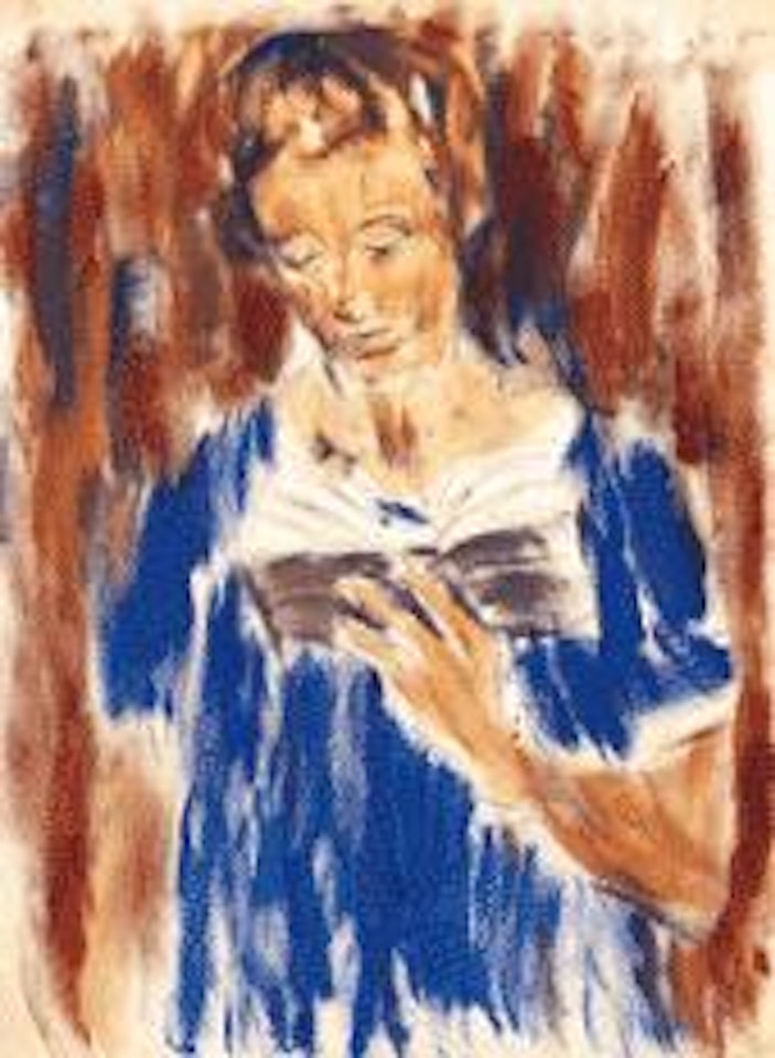 Helene Rohlfs lesend by Christian Rohlfs